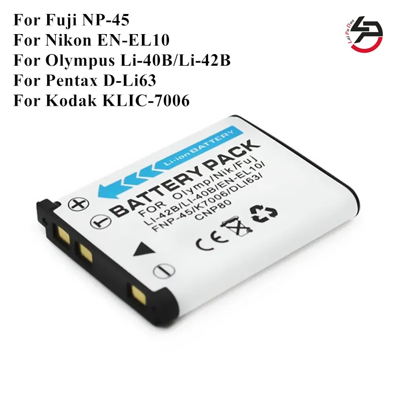 900 мАч 100% Новый Сменный аккумулятор для камеры Kodak LI 40B 42B NP 45 EN EL10 CNP80 D LI63 KLIC 7006 NP45