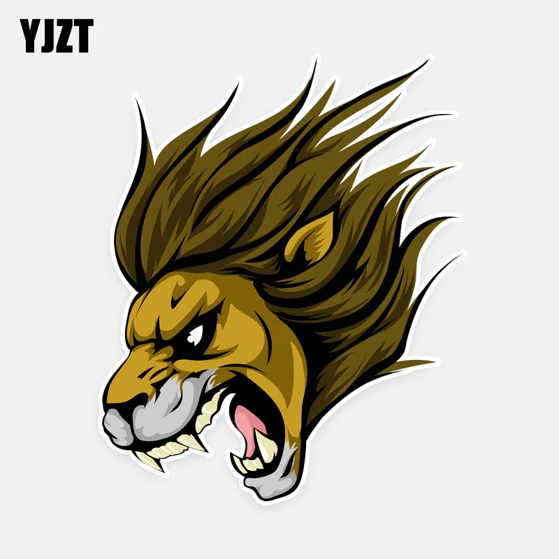 

YJZT 12CM*14.5CM Personality Lion's Head Animal Decal PVC Car Sticker Waterproof 5-0576