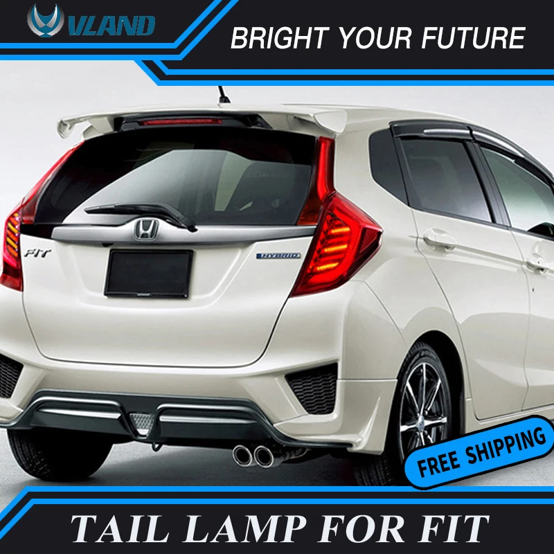 Автомобильный светодиодный задний фонарь для Honda Fit 2015-2017 DRL + сигнал поворота стоп