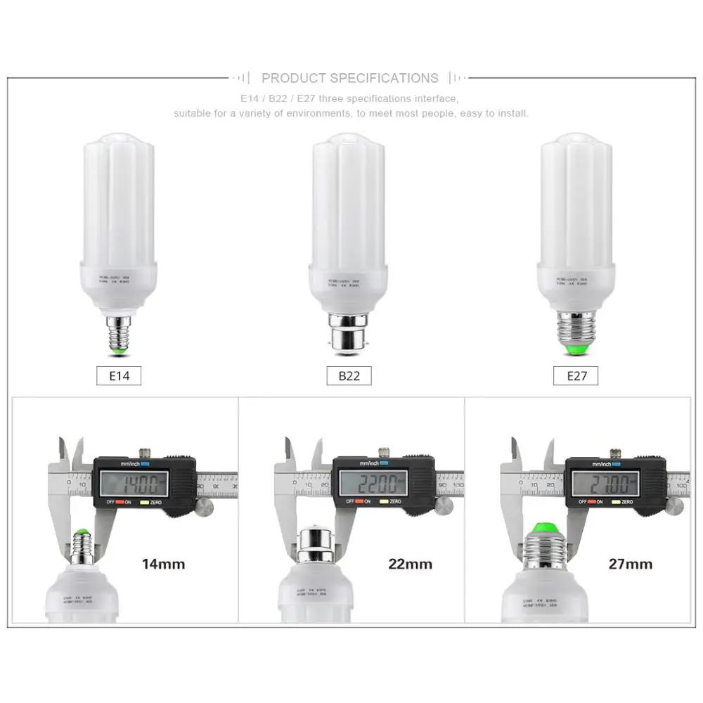 Реальная мощность LED E14 светодиодные лампы E27 AC 110 В 220 в 30 Вт 20 15 10 9 7 5 прожекторы