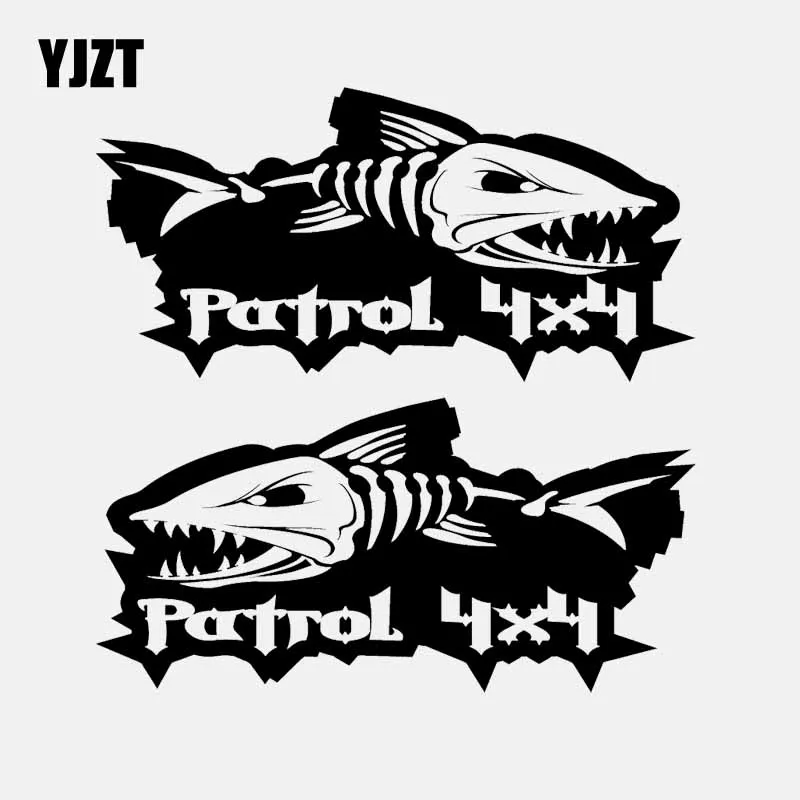 YJZT 14 9 см * 7 3 2 Patrol 4x4 злые рыбы рыбацкая лодка виниловые наклейки на машину