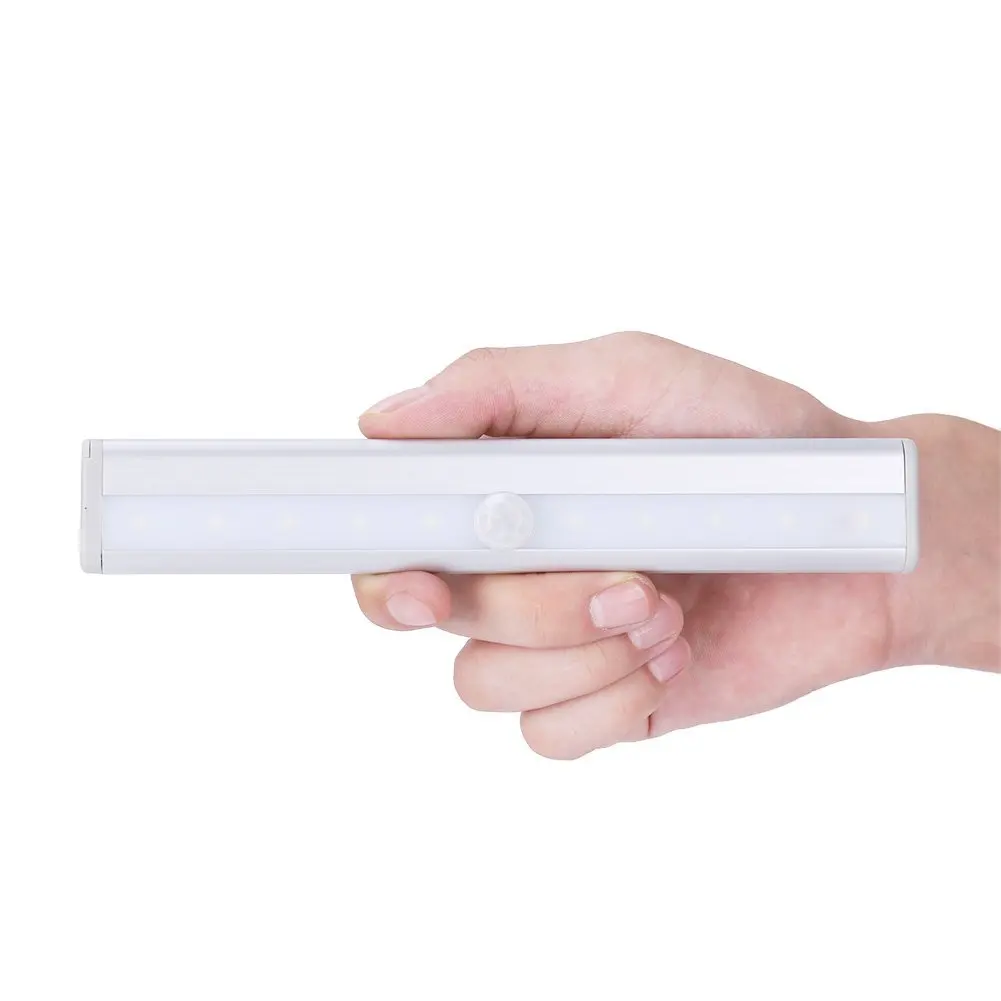 10 LED cupboard sensor light wireless cabinet with motion night aluminum for wardrobe bedroom kitchen c|Ночники| |