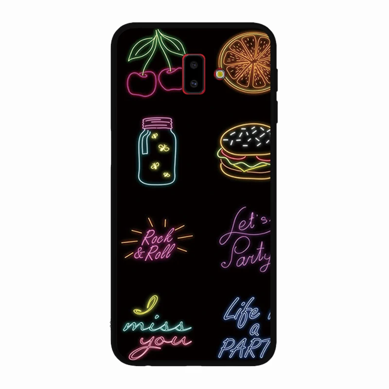 Мягкий силиконовый черный чехол для samsung Galaxy J4 J6 Plus J3 J5 J7 2017 Прочный с рисунком |