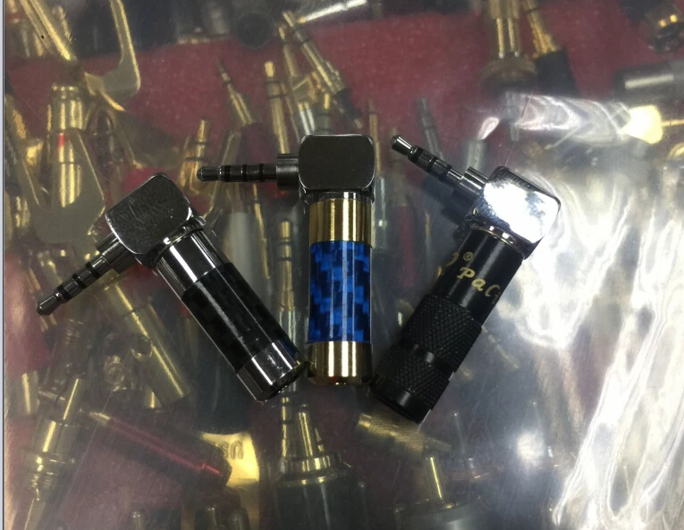 

10 шт., медные, Родиевые штекеры из углеродного волокна, 2,5 мм, 4 полюса, 90 градусов, L-образная, для ремонта наушников