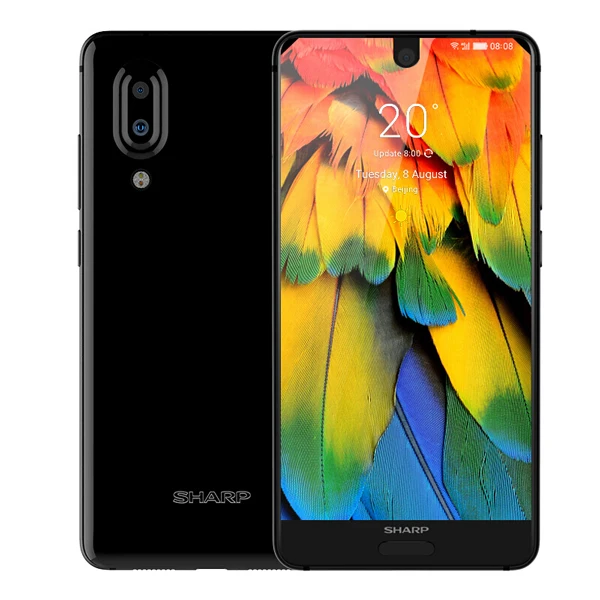 Черный SHARP AQUOS S2 C10 мобильный телефон Android 8,0 4G смартфон 5,5 дюймов FHD+ Snapdragon 630 Восьмиядерный телефон 4 Гб+ 64 ГБ NFC мобильный телефон - Цвет: Черный