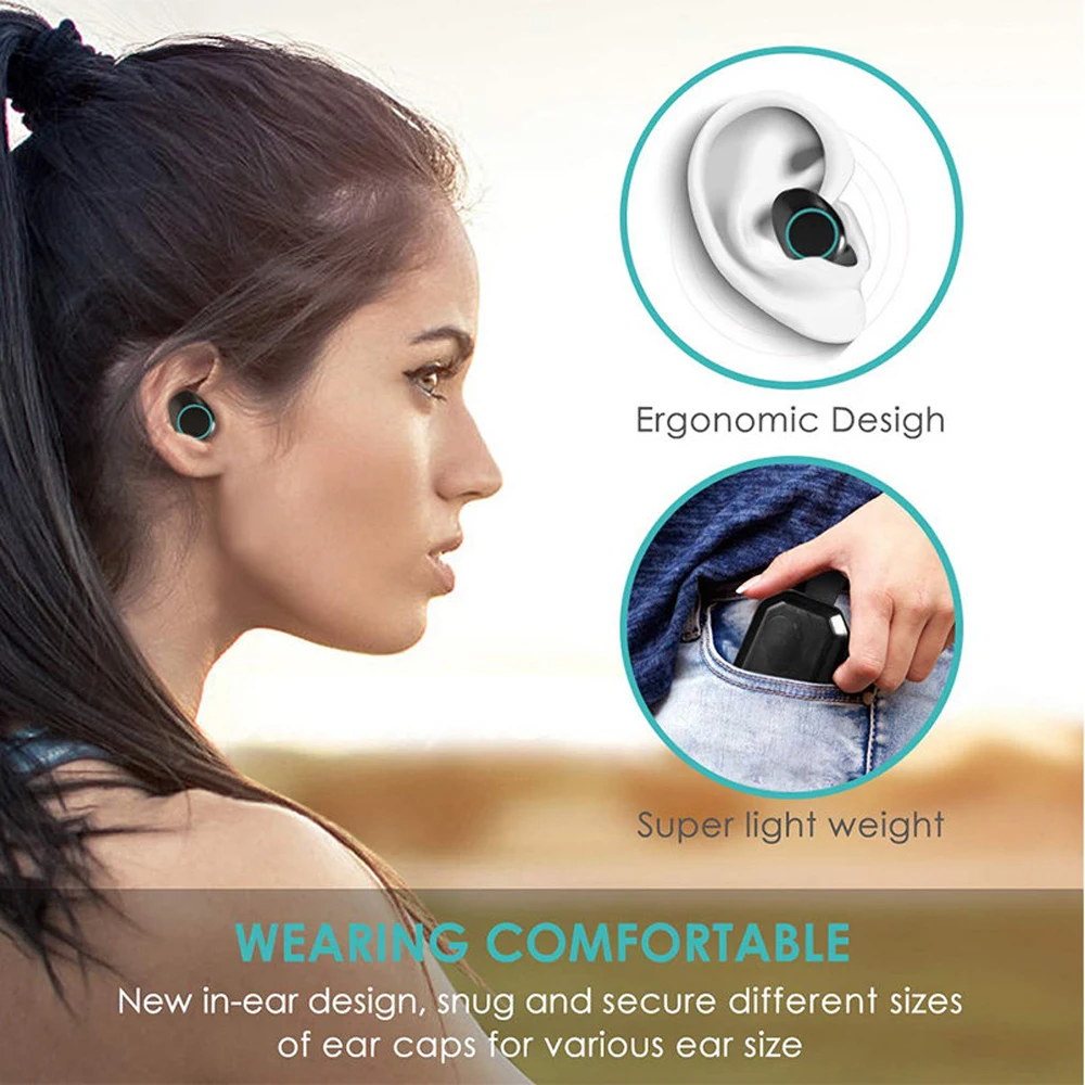 Q6 TWS Bluetooth 5 0 гарнитура с сенсорным управлением IPX7 Водонепроницаемая беспроводная