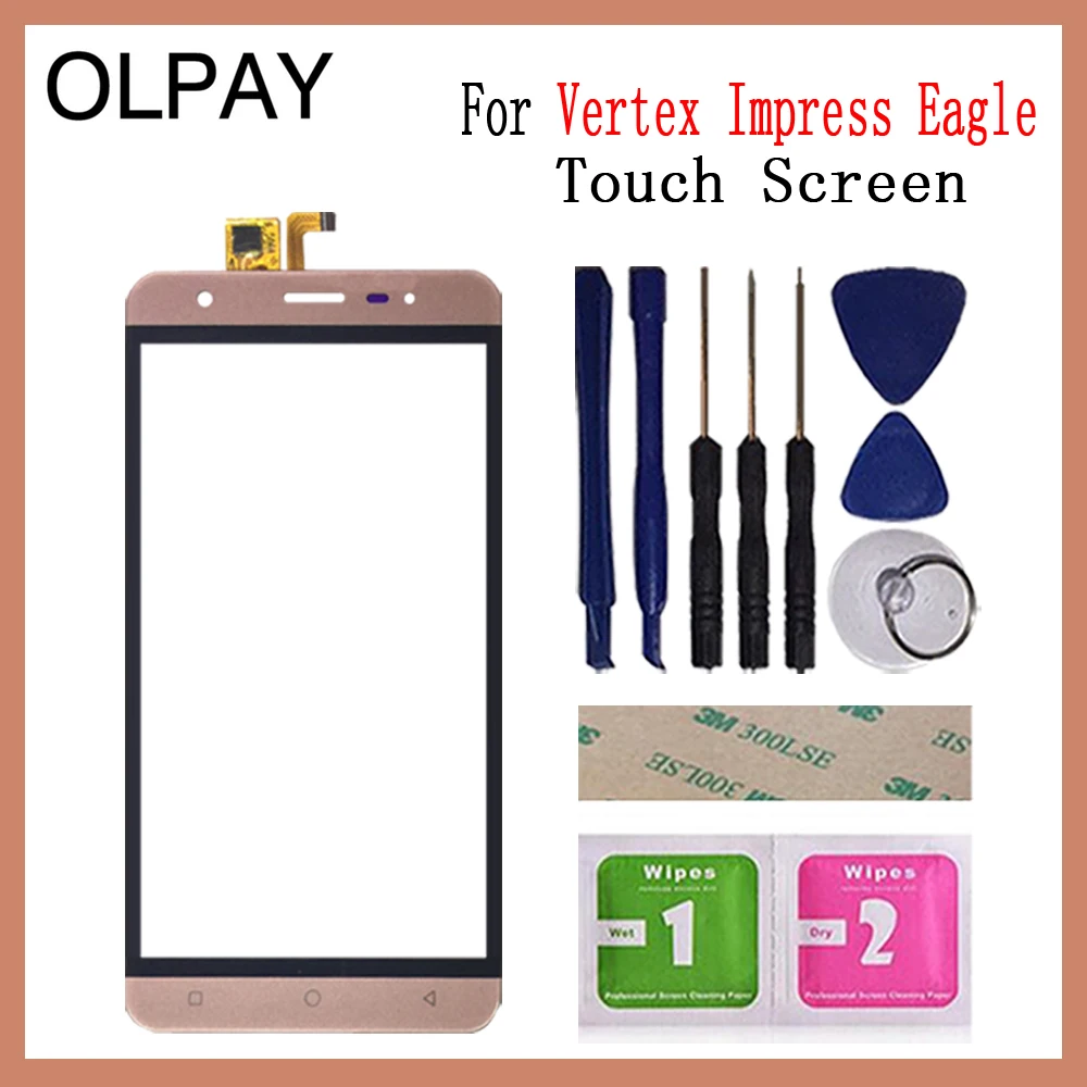 OLPAY 5,0 ''Новинка для Vertex Impress Eagle 3g сенсорный экран стекло дигитайзер панель объектив сенсор Бесплатный клей и салфетки - Цвет: Pink With Tools