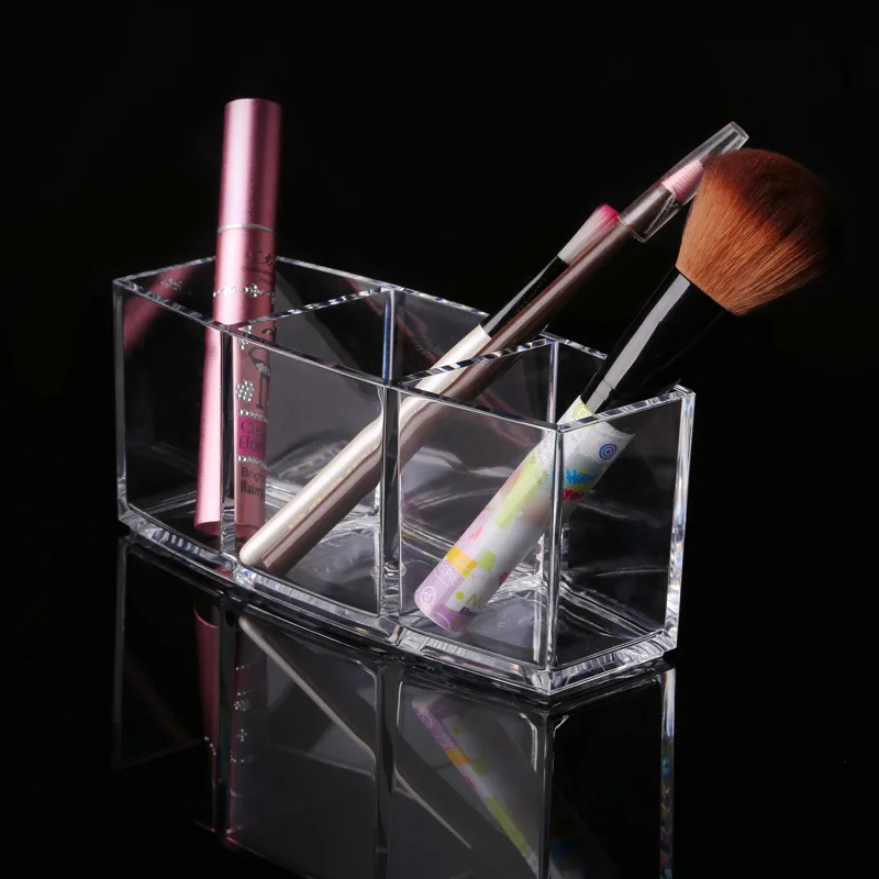 Новая прозрачность Акриловая косметическая щетка канистра большая решетка