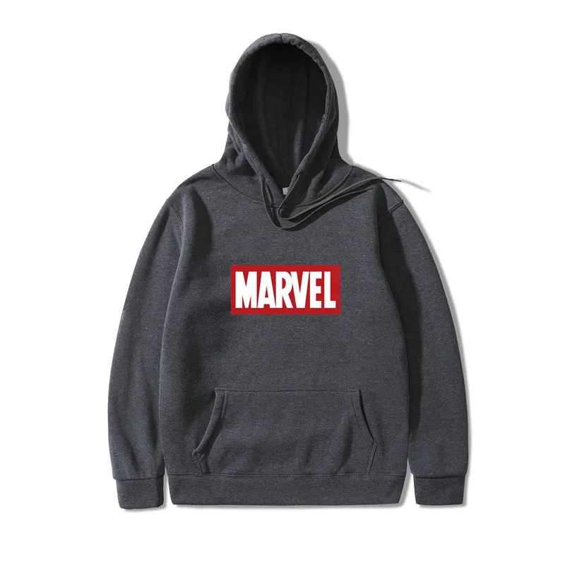 Осенне-зимние Брендовые мужские толстовки высокого качества с надписью MARVEL, модные мужские толстовки с капюшоном, утолщенные мужские толстовки с капюшоном