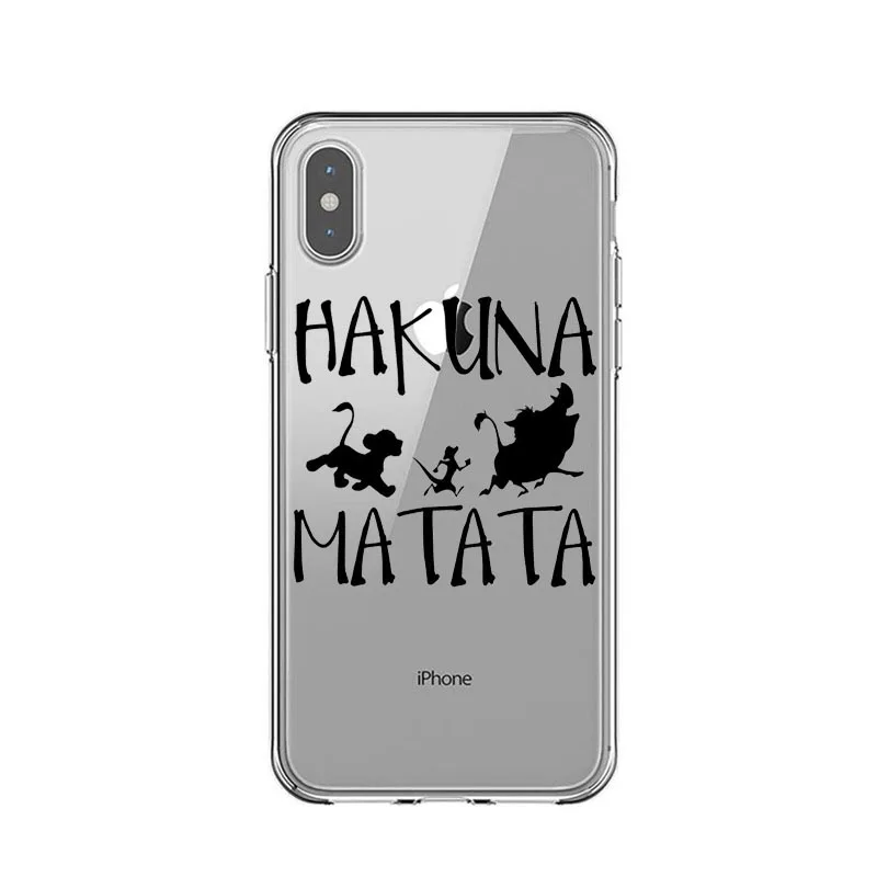 Moonlight Lion King Hakuna Matata мягкий чехол с принтом для iPhone 11 Pro Max X 5 5S SE 6 6SPlus 7 8 Plus XS MAX