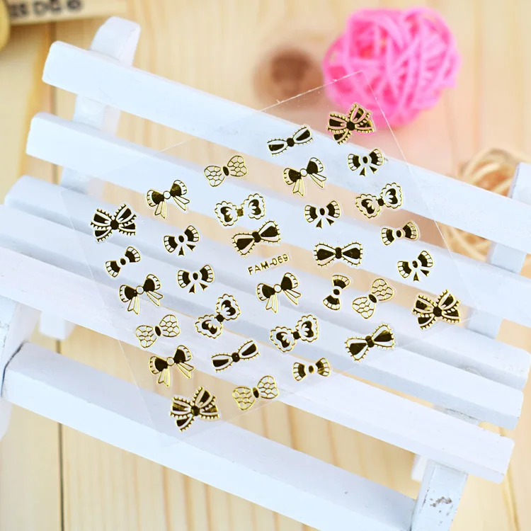 100 шт Акция DIY модные металлические 3D наклейки для ногтей горячая Распродажа золотые и серебряные хромированные наклейки для украшения ногтей