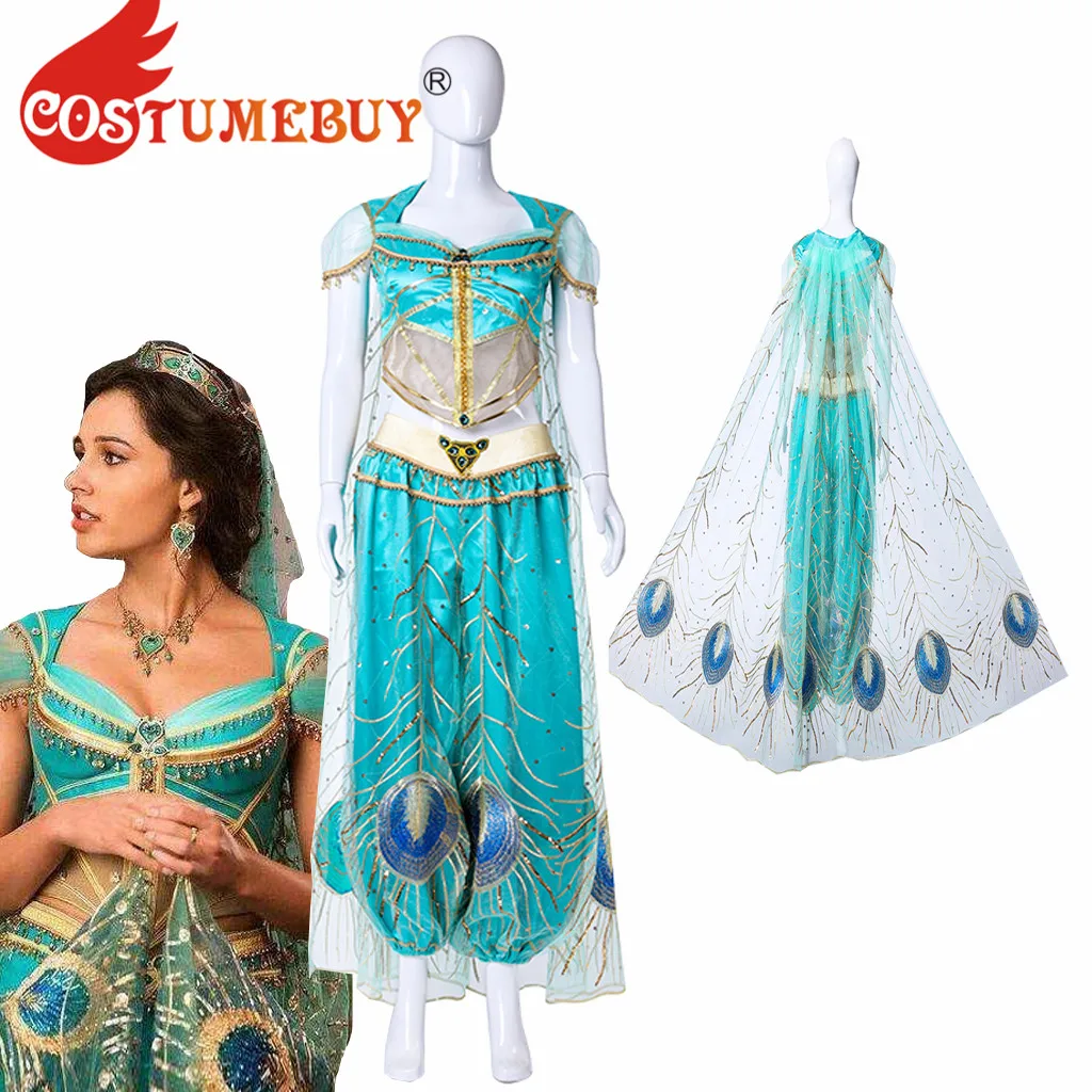 CostumeBuy Aladdin Jasmine Outfit Peacock Cosplay Costume Princess Jasmine Costume Suit L920