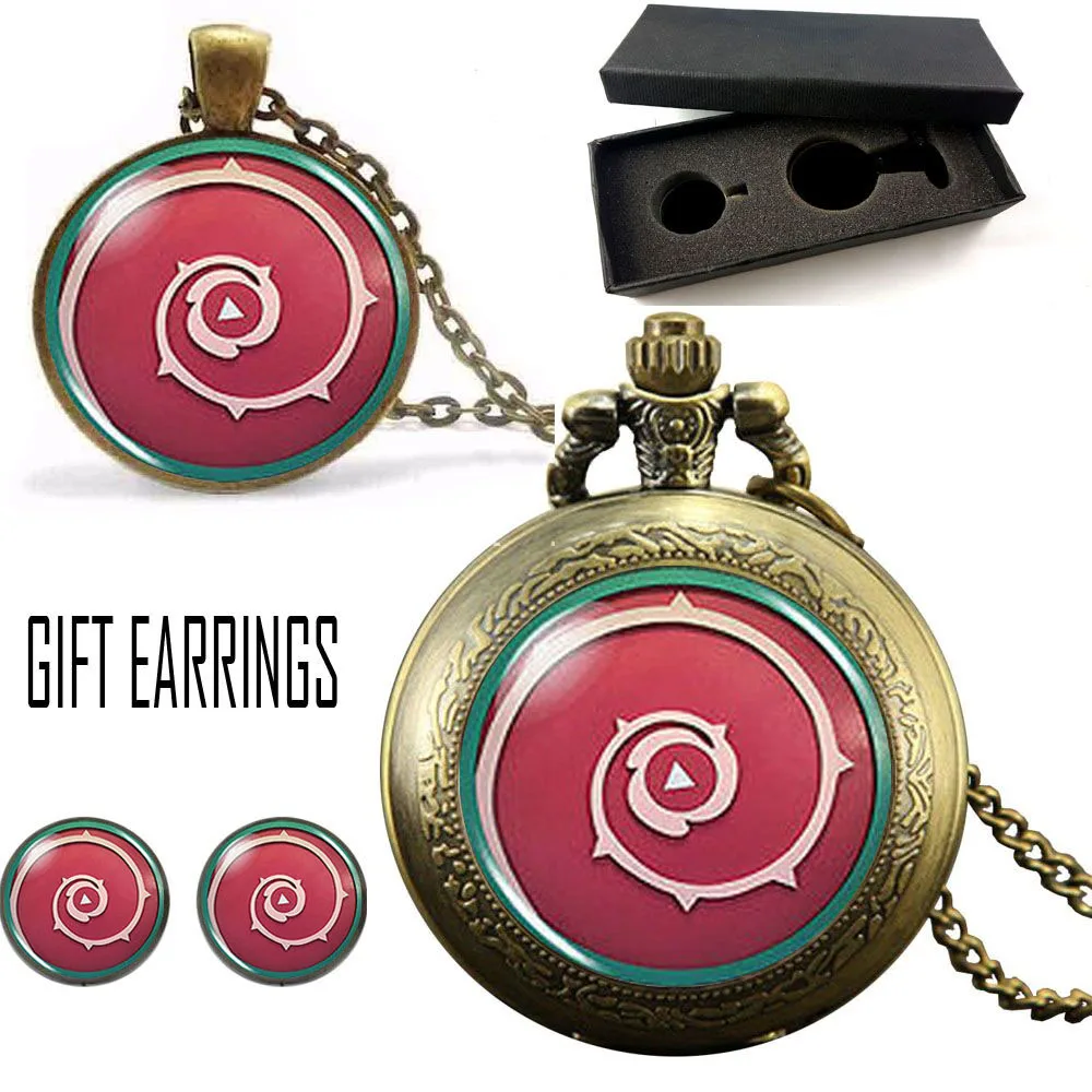 1 компл./лот серьги + карманные часы кулон бесплатная коробка подарочное ожерелье
