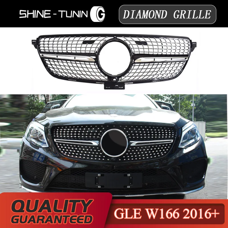 Алмазная решетка подходит для GLE Class W166 2016 + передняя сетчатая COUPE W292 GLE400 GLE450 без
