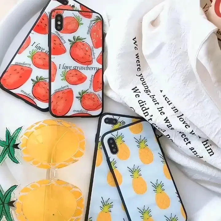 Мраморный чехол RZP из закаленного стекла с сердечками для iPhone 10X7 6 стеклянный