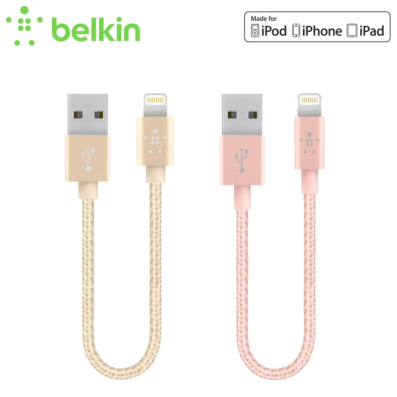 Belkin оригинальный MFi Сертифицированный 8 pin для Lightning USB металлический 15 см короткий