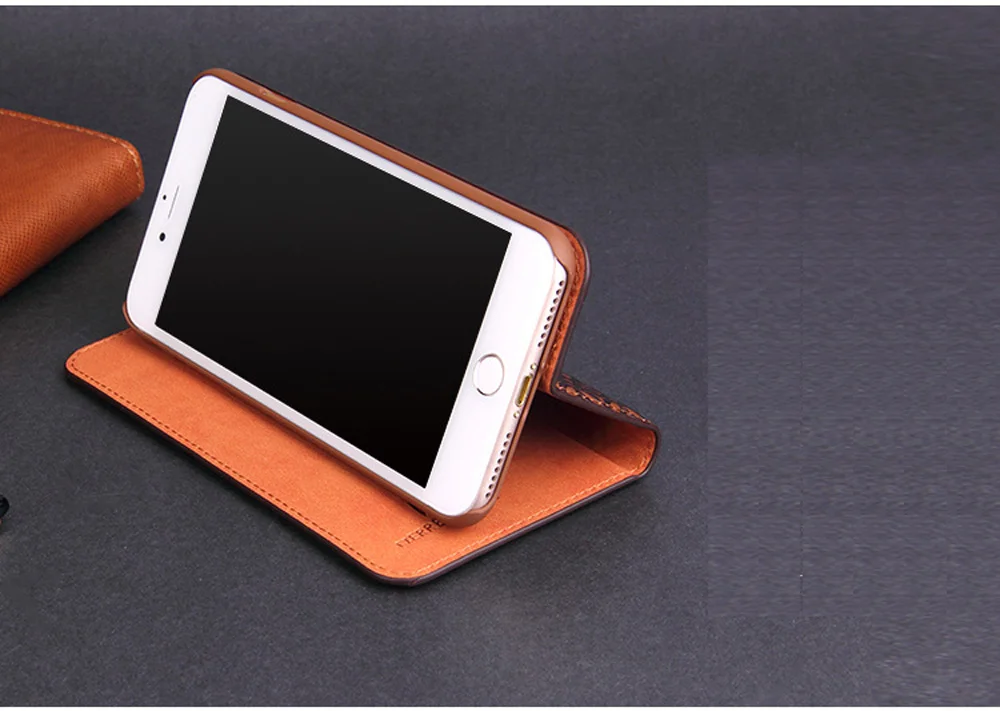 Чехол FIERRE SHANN из воловьей кожи для iphone X, 6 S, 7, 8, первый слой из воловьей кожи, медный держатель для карт, для iphone 6, 7, 8 plus, сумка