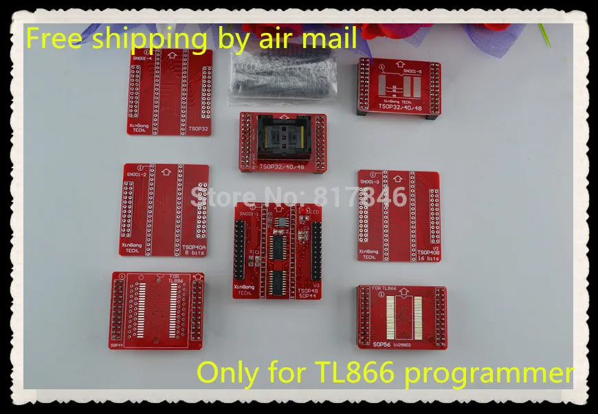 Бесплатная Shipping100 % оригинальный IC АДАПТЕР TL866A TL866CS программист TSOP32 TSOP40 TSOP48 SOP44