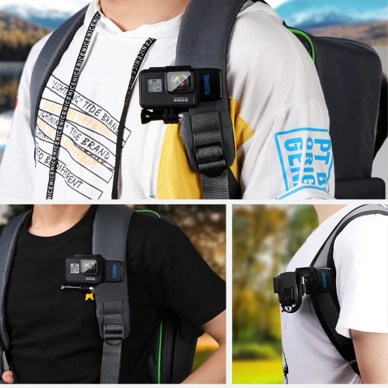 New Backpack Clip Clamp 360 Degree Rotary Fixed Mount bracket For Gopro Hero 7 6 5 DJI OSMO action Sports Camera Accessories