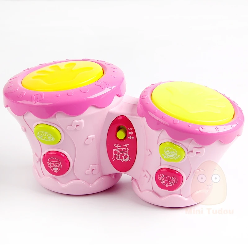 Электронные музыкальные инструменты 2 ручные игрушка барабан со светом для детей