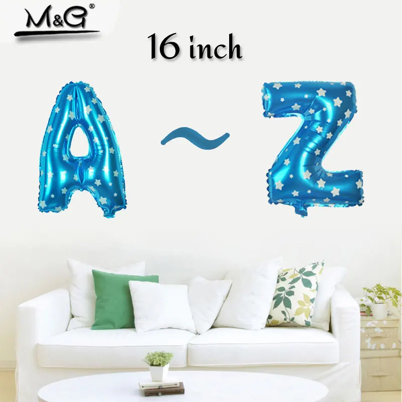 Blue 1 шт., 16 дюймов, розовое, синее золото, серебро, алюминий, фольга, шар, свадебное украшение, буквенные шары для детей, украшение для дня рождения - Цвет: Blue