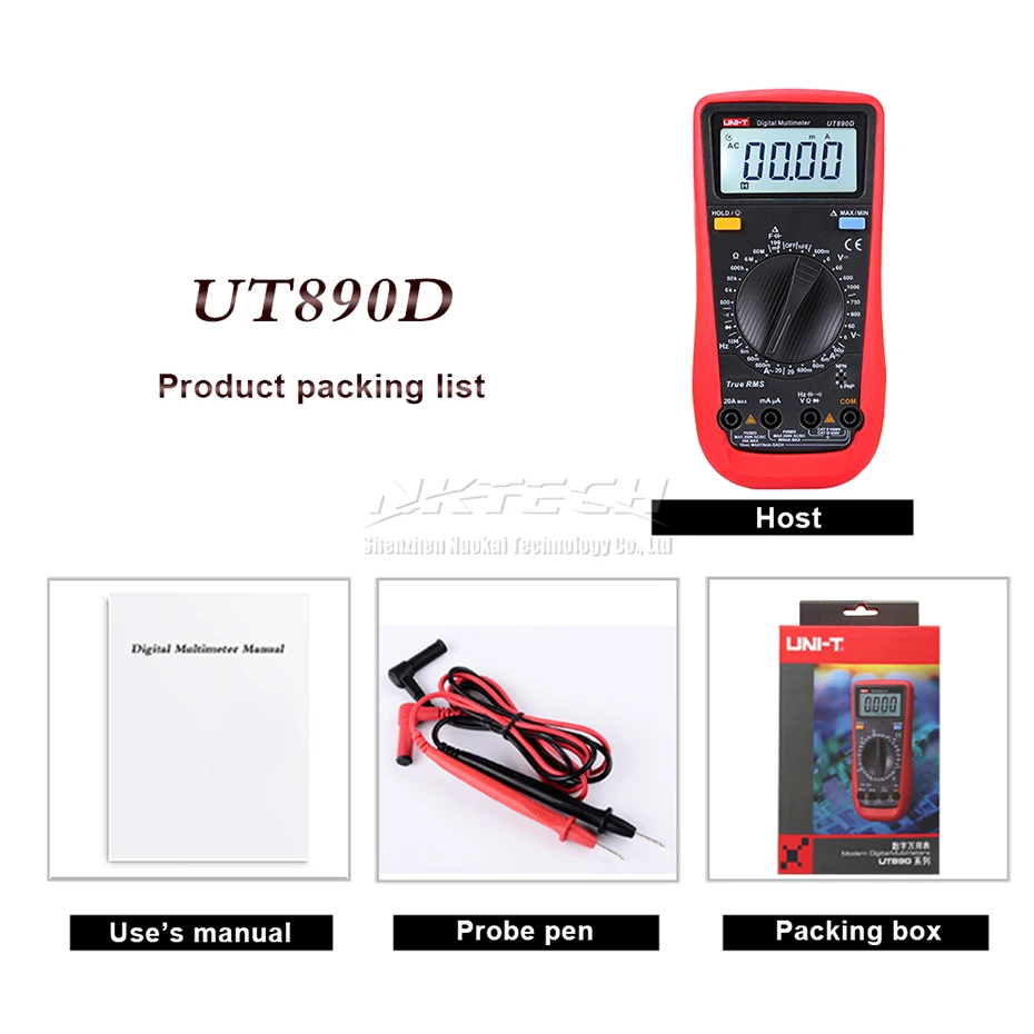 UNI T Цифровой мультиметр UT890C + UT890D True RMS AC DC Напряжение Ток Сопротивление Емкость