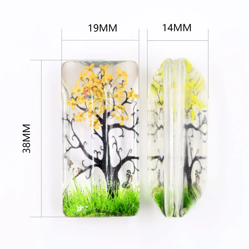 ZHUBI 2 шт 19*38 мм длинные квадратные DIY Винтажный стиль сушеные цветы ожерелья и
