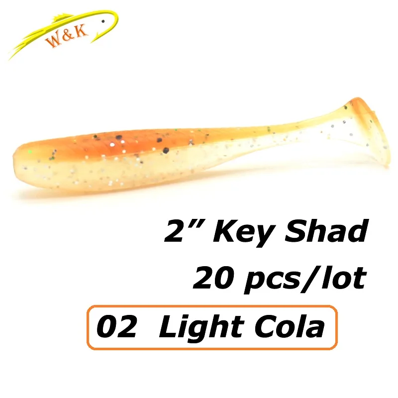 Light Cola 05 5 см Key Shad 20 шт Мини Shad Приманка для льда Рыбная ловля окуня приманка " джиг голова Мягкая приманка Маленькие Приманки - Цвет: Light Cola 05
