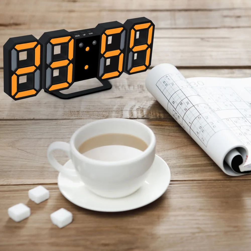 2019 модные часы современный цифровой светодиодный настольный ночник настенные с
