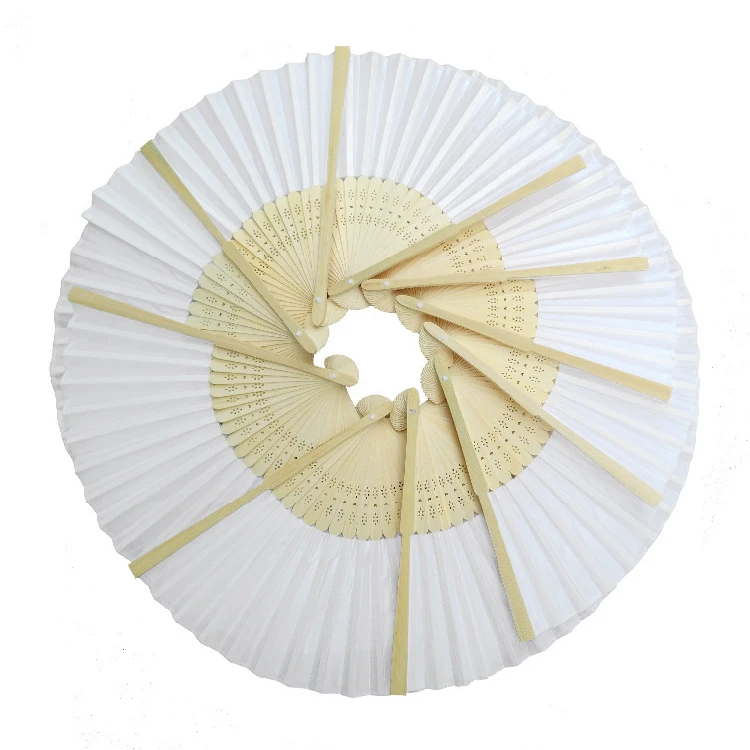 

10 pcs/lot 21cm White Color Fabric Hand Fan Silk Hand Fan Wedding Party Promotion Favorite
