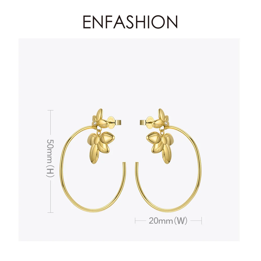 ENFASHION серьги кольца цветок для женщин золотой цвет массивные большие круглые