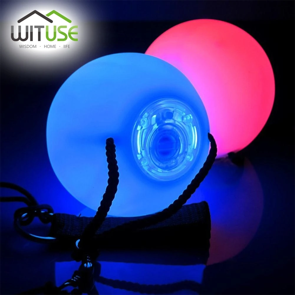 1X 2X 4X удивительный RGB светодиодный POI брошенные шары для профессионального уровня танца живота ручной реквизит переключатель с батареями и струнами