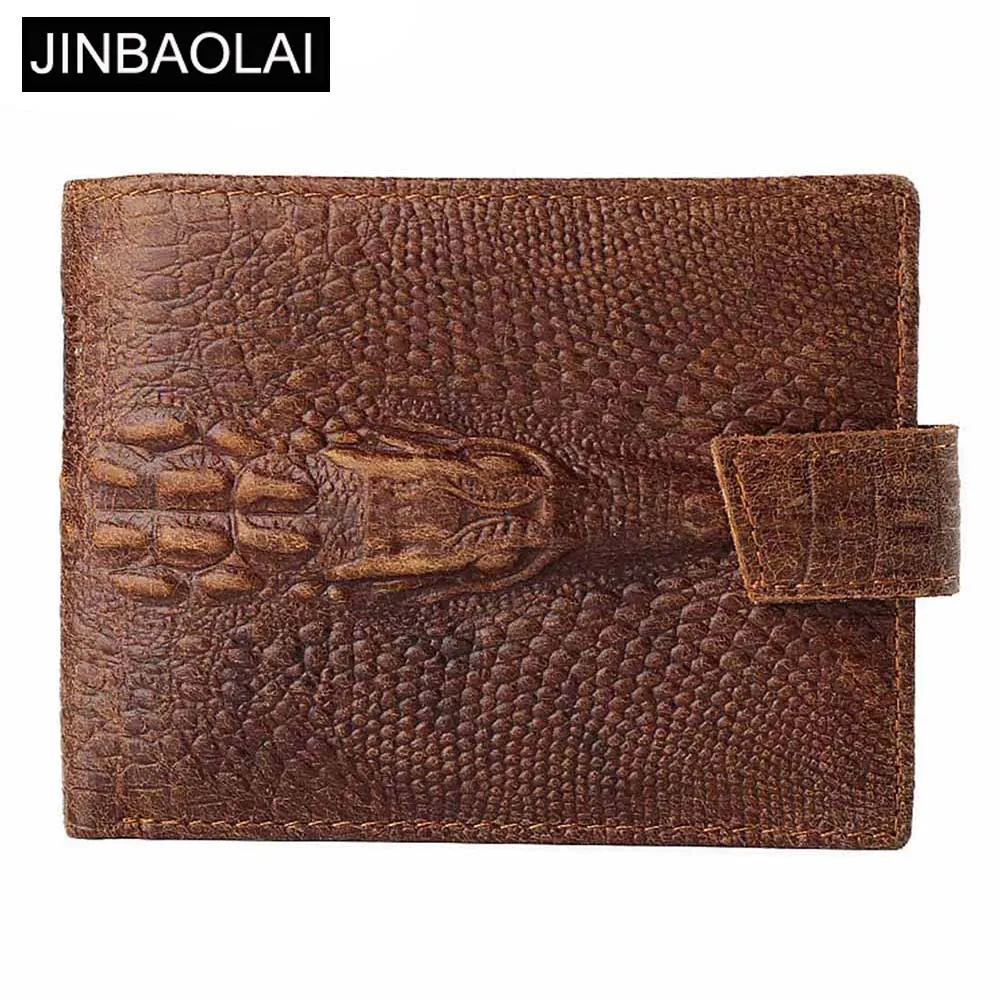 JINBAOLAI мужские кошельки с крокодиловым узором Короткий Мужской кошелек из