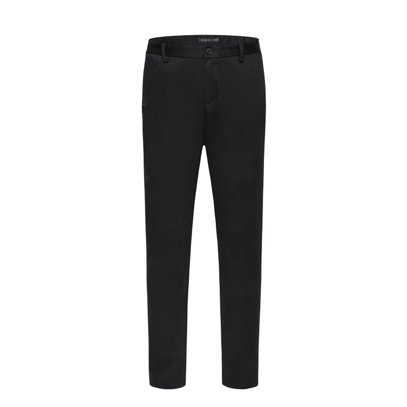 SEMIR мужские брюки-Чино стандартного кроя, хлопковые брюки-чиносы, прямые брюки, брюки с эластичной резинкой на талии в повседневном стиле для весны и осени - Цвет: black