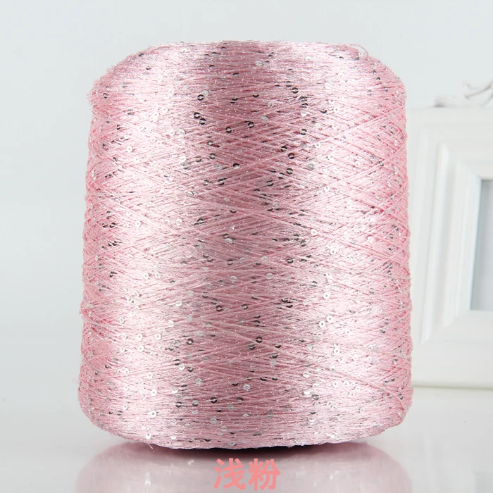 115 light pink 500 г блестящая пряжа с блестками шерстяная игла с натуральными бусинами кружевная завязка с узлом пряжа для ручная вязка крючком нить для свитера ZL50 - Цвет: 115 light pink