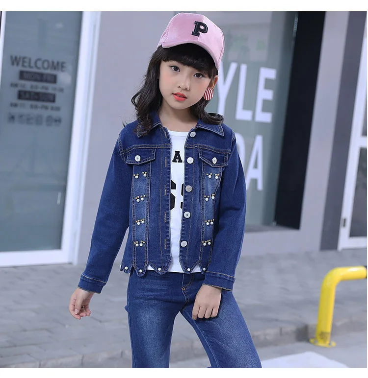 Детская одежда джинсовые комплекты 2019 новая версия детская джинсовая в