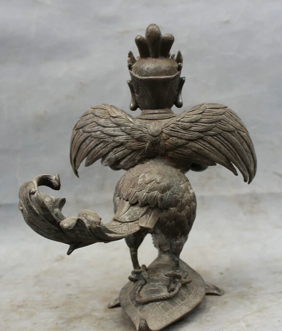 Песня voge Gem S4470 9 &quotКитайская Чистая Бронза Медь Garuda чечетка Будда езда статуя