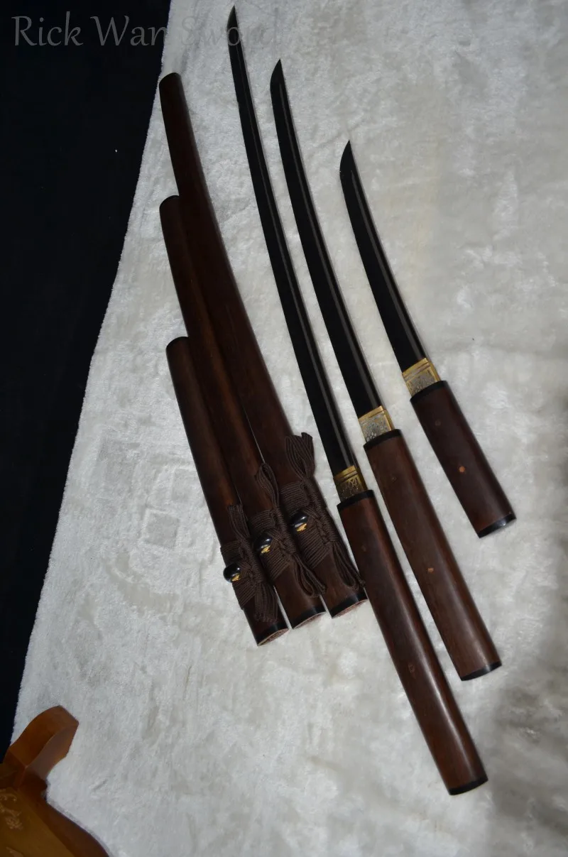 Набор японских мечей Shirasaya Samurai ручная работа катана вакизаси Танто полный