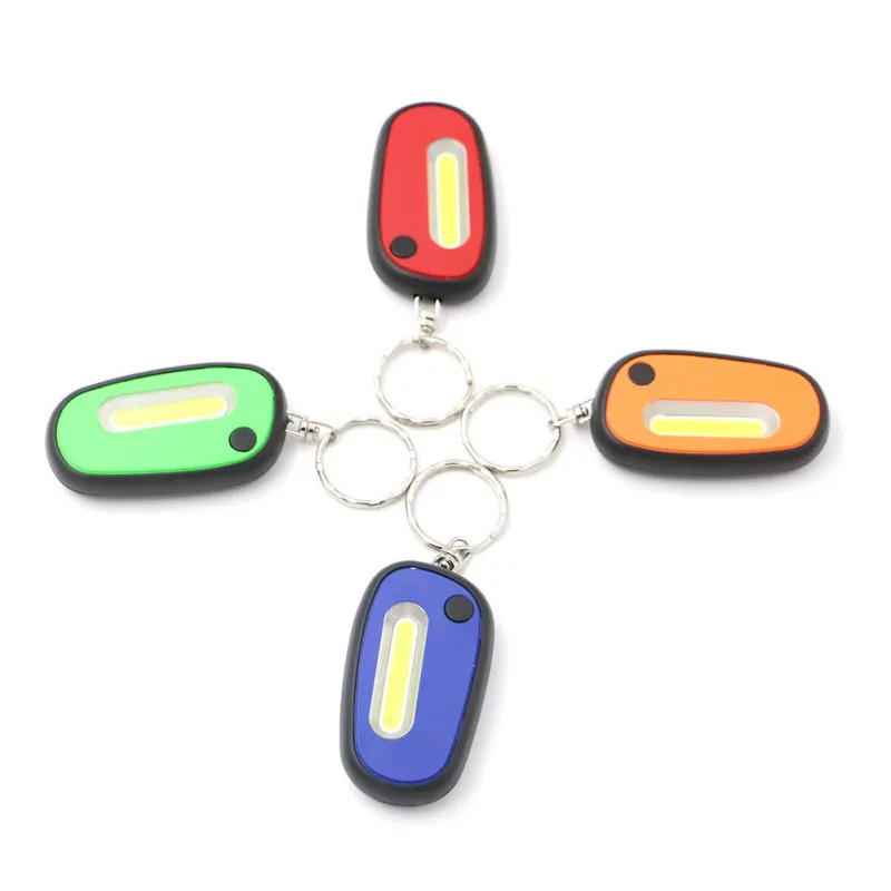 

COB LED Flashlight Light 3-Mode Mini Lamp Key Chain Ring Keychain PVC Lamp Torch Keyring 7801