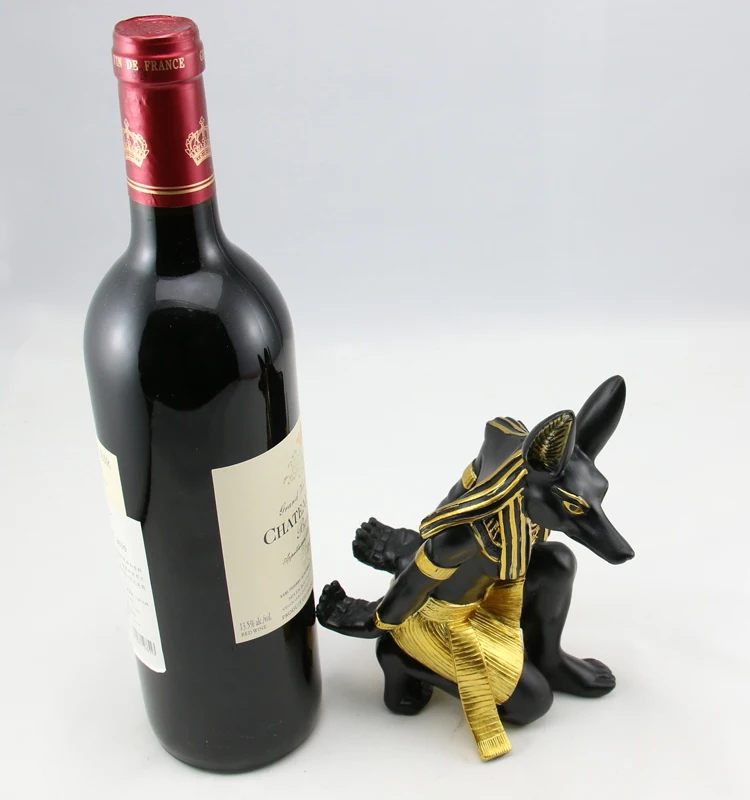 

BEST GIFT - TOP COOL Egyptian mythology supplies # home good decorative art - Egypt Anubis wolf GOD Wine Rack art statue