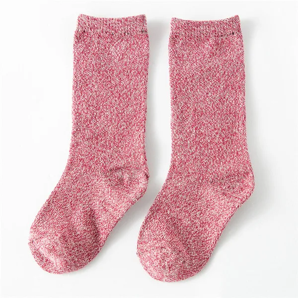 Pink Модные хлопковые носки для мальчиков и девочек 1-10 лет, милые гольфы для малышей, Детские однотонные спортивные носки, подарки на год, CN - Цвет: Pink