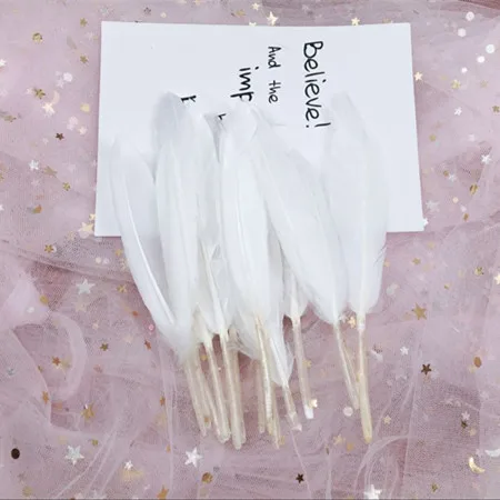 White 50pcs Красивое перо лебедя, 4-6 дюймов, 10-15 см, боа, натуральные перья, свадебное украшение, украшение для свадьбы, сделай сам, украшение для дома - Цвет: White 50pcs