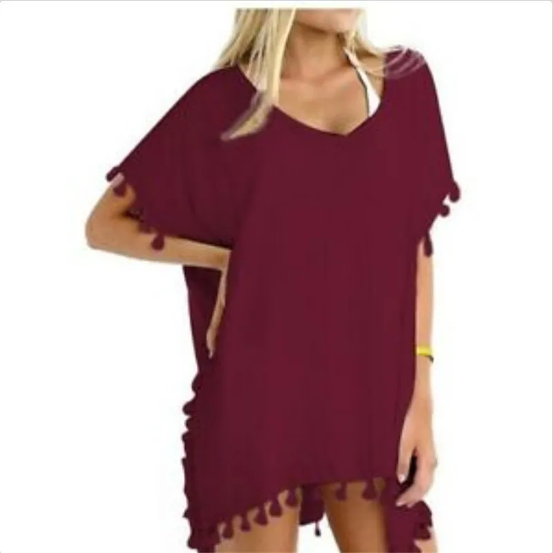 Женский пляжный купальник-бикини с кисточками | Женская одежда