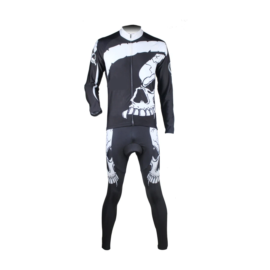 CUSROO 2019 новый белый череп мужской длинный рукав Велоспорт Джерси Набор
