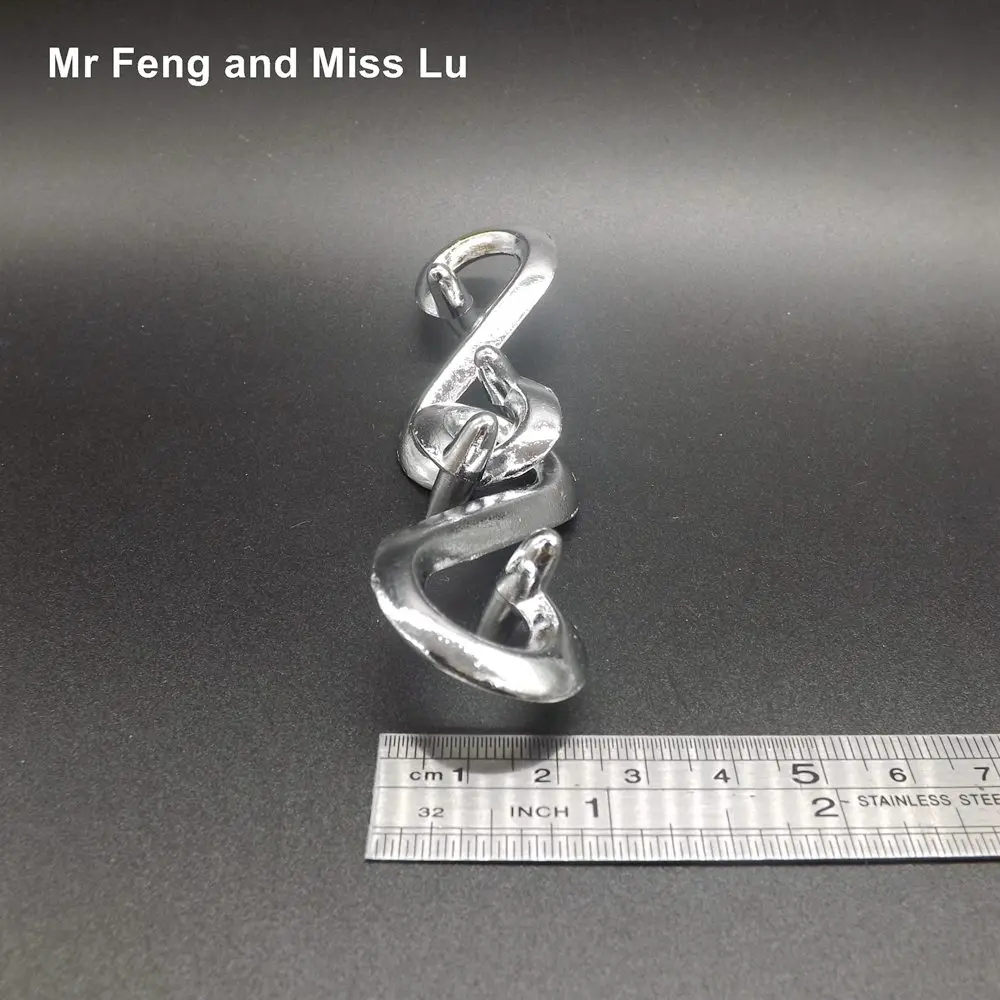 Классическая серебристая металлическая головоломка для взрослых и детей |