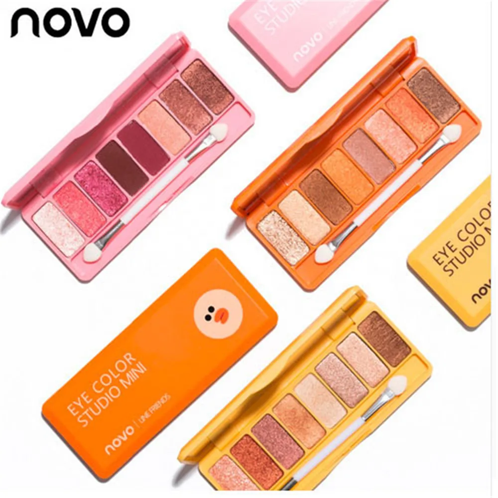 GIVENONE 8 видов цветов Природные Мультфильм Тени Shimmer матовая палитра теней макияжа