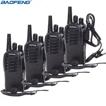 4 шт. Baofeng BF-888S рация UHF двухстороннее радио BF888S портативное радио 888S Comunicador передатчик приемопередатчик+ 4 гарнитуры