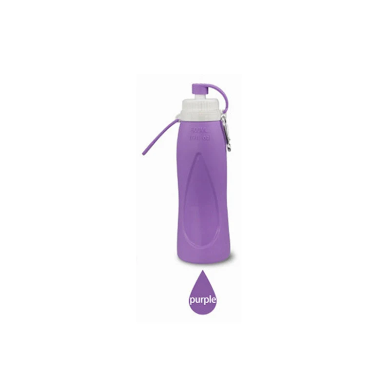 Purple YIBO 1 шт. Пищевая силиконовая Спортивная бутылка для воды на открытом воздухе портативный складной креативный чайник для путешествий спортивный чайник большой емкости - Цвет: Purple
