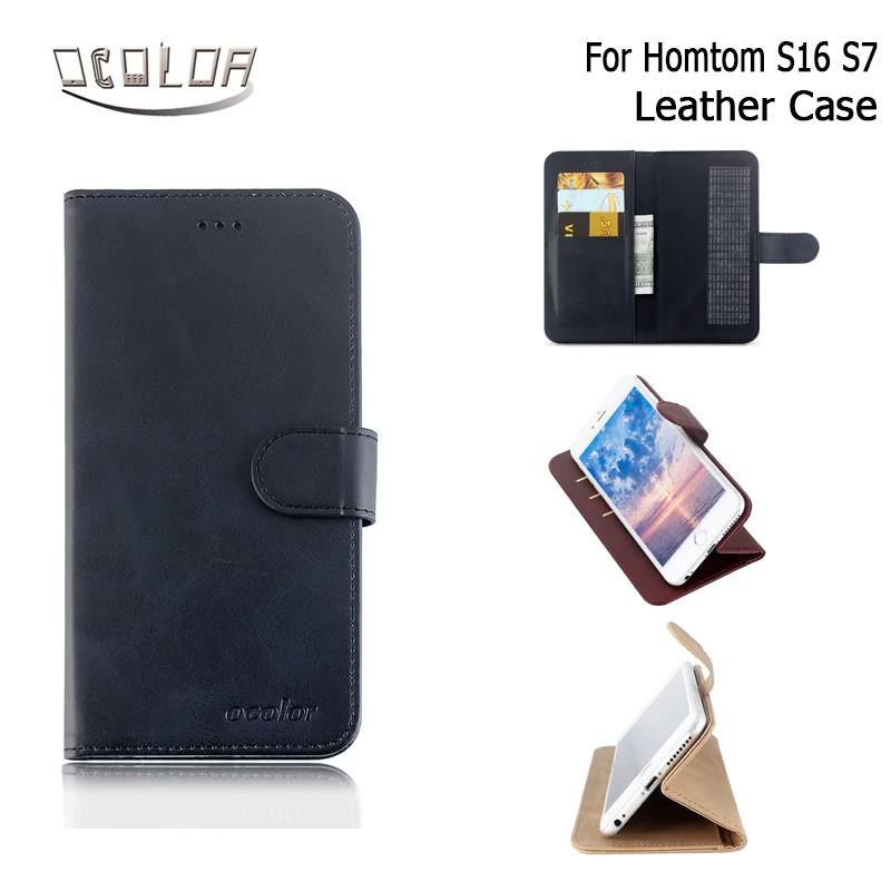 Ocolor для HOMTOM S16 S7 Кожаный чехол Смартфон флип Защитный с карты карман роскошь Mobile