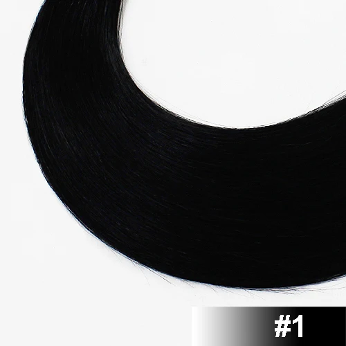 #1 FOREVER HAIR 0,8 г/локон 1" 18" 2" волосы Remy Huma для наращивания с плоским кончиком прямые капсулы кератиновые волосы 40 г/pac - Цвет: #1